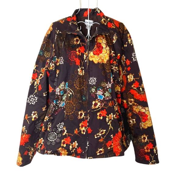 Chico’s Womens Floral Jacket Size L - Picture 1 of 5